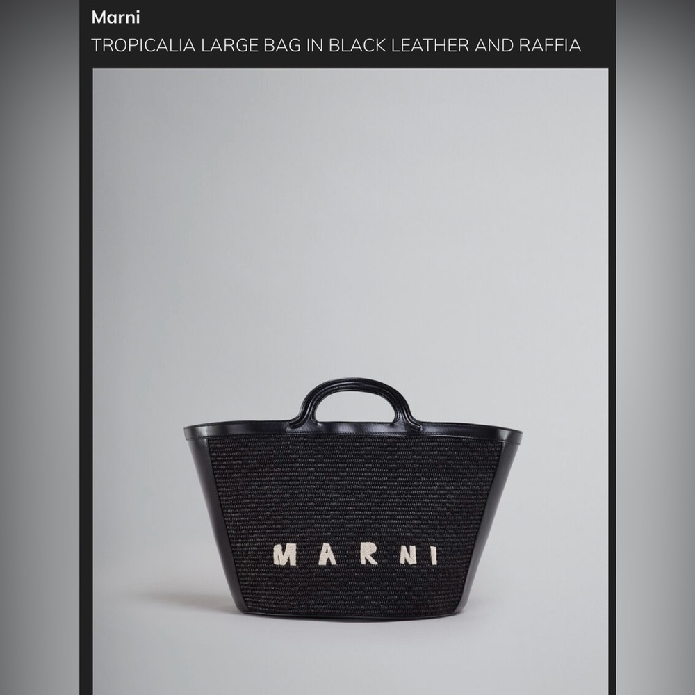 TROPICALIA LARGE BAG IN BLACK LEATHER AND RAFFIA